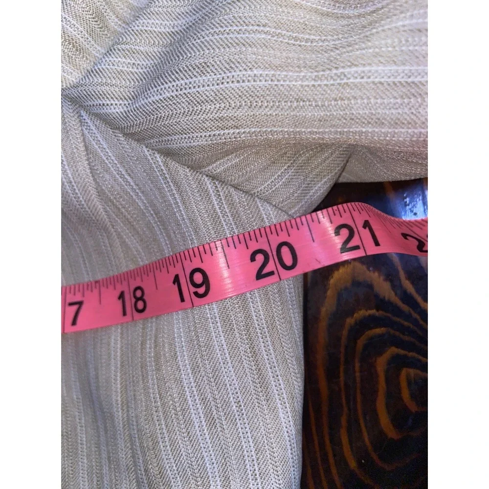 Evan-Picone Womens Beige Pinstripe 3-Button Blazer Jacket Professional Office